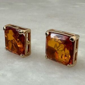 Elegant Gold and Amber Earrings
